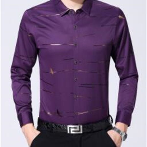 

men's fall middle-aged long-sleeve gilt inch shirts 56kr, Tan;black