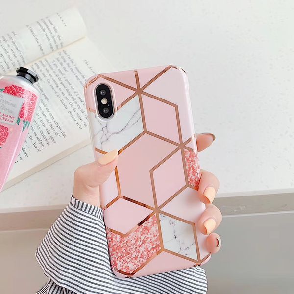 2021 Silicone TPU IMD мраморные противоудачные чехлы для телефонов для iPhone 11 12 XR X XS MAX Case