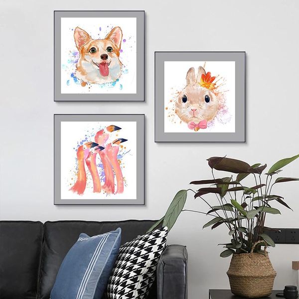 

paintings ruopoty frame diy painting by numbers animals dogs kits modern drawing zero-based handpainted gift