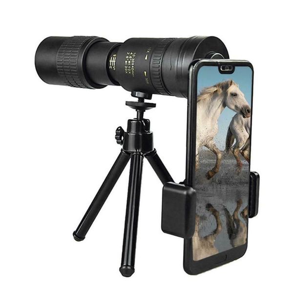 

telescope & binoculars long range monocular for smartphone 10-300x40mm zoom retractable waterproof bak4 hd camping hunting optics