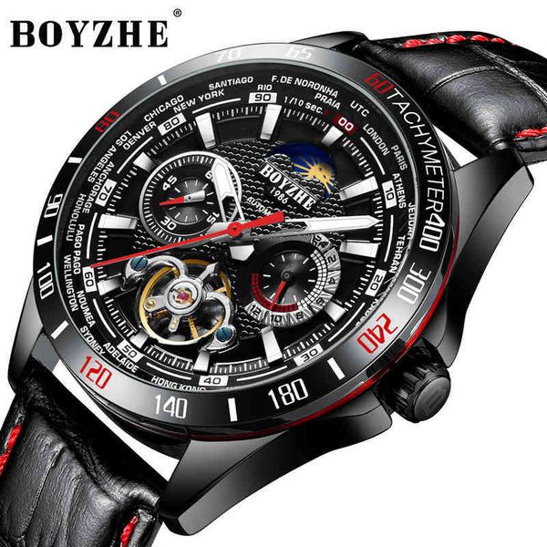 

luxury watches men mechanical brand business multi-dial stainless steel automatic quartz waterproof man clock relocks, Slivery;brown