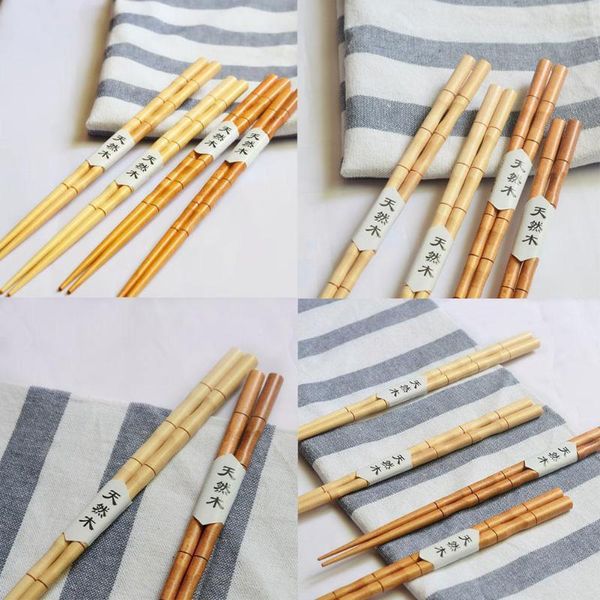 

chopsticks 4pcs handmade natural bamboo wood healthy hashi carbonization reusable sushi stick chinese chop sticks d5f3