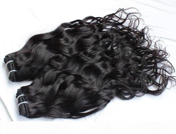 

virgin remy hair--brazilian indian malaysian peruvian hair bundle water wave hair weaving tangle&shedding 3 pcs lot dhl, Black
