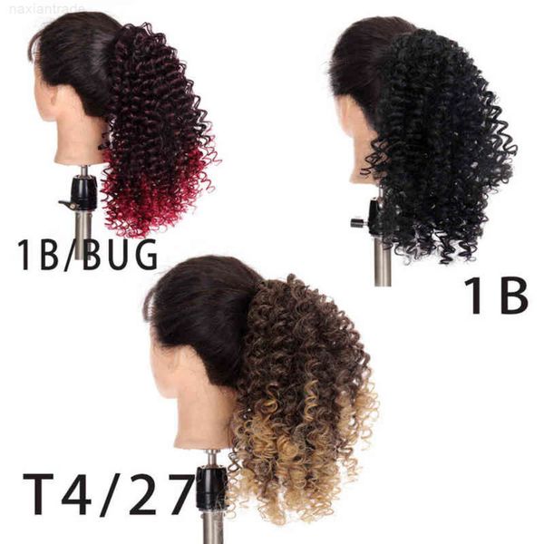 

wig braid wig small curl horsetail chemical fiber elastic net tail, Black