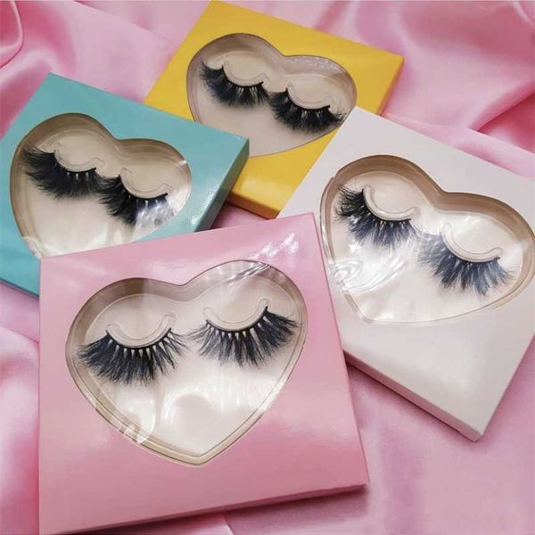 

false eyelashes wholesale bulk packaging paper boxes heart various color lash package box makeup logo