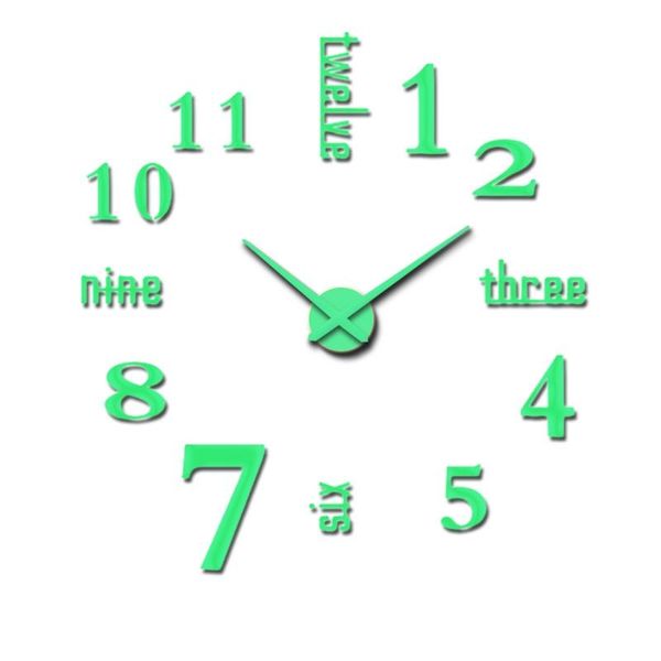 

luminous diy wall clock in wall 3d acrylic diy clocks home office decor