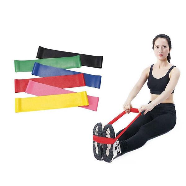 

6pcs durable sport resistance bands colorful yoga power gravity exercise training latex bands gym fitness equipment