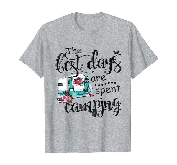 

the days are spent camping t-shirt camping lovers tee, White;black