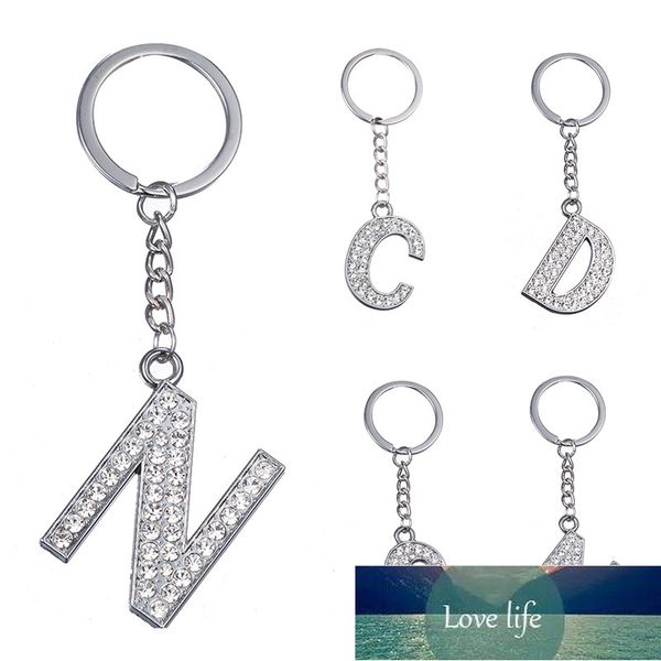 

1pcs fashion selling women letter keychains 26 glitter hollowed-out english alphabet keyring handbag crafts jewelry gift, Silver