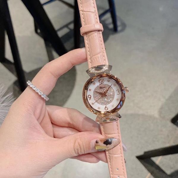 

wristwatches 100% water resistant real leather strap watches for women quartz watch shinning crystals dress wrist analog montre femme, Slivery;brown