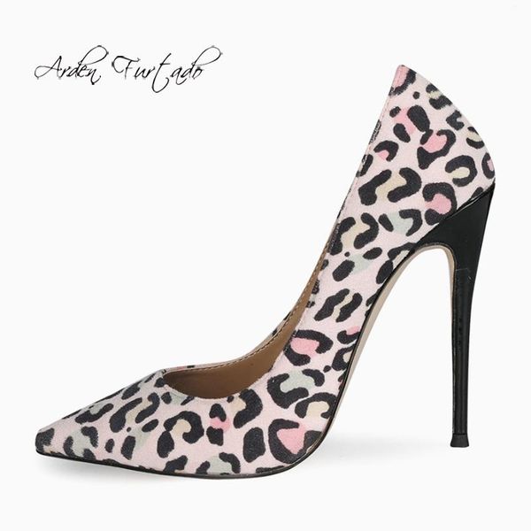 

arden furtado 2021 new spring fashion women's shoes pointed toe stilettos heels pink leopard party shoes pumps high heels, Black
