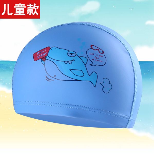 

2021 swimming cap kid chldren boy girl cute youth waterproof,breathable and comfortable pu coated enlarged e999
