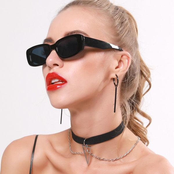 

retro small frame sunglasses simple temperament men women explosion european and american fashion rectangular street fishing driving sunglas, White;black