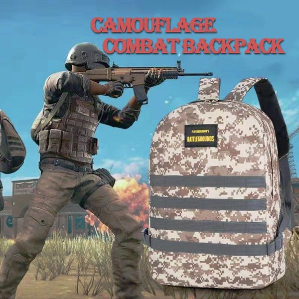 

backpack canvas camouflage computer travel bag oxford cloth playerunknown's battlegrounds chicken three-level