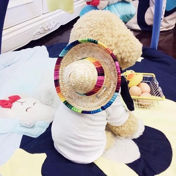 

dog apparel creative mini pet dogs straw hat sombrero cat sun beach party hats kawaii for accessories