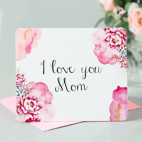 

2pc creative mother's day greeting card carnation pattern gift for mother anniversary out invitation paper envelopes cards