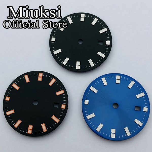 

31.5mm black blue sterile dial luminous mark fit eta 2836 2824 mingzhu dg 2813 3804 miyota 8205 8215 821a movement