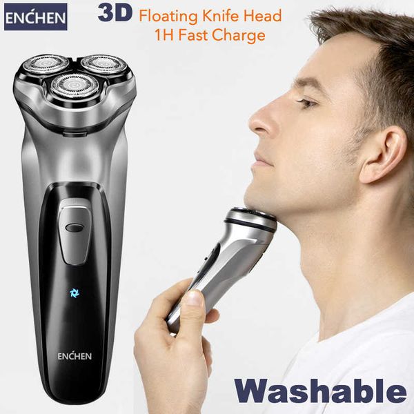 

enchen electric shaver blackstone 3d razor men washable type-c usb rechargeable face beard for p0817