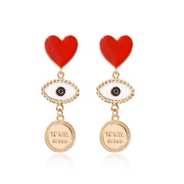 

dangle & chandelier find me fashion multilayer heart drop earrings for women color enamel 2021 jewelry accessories, Silver