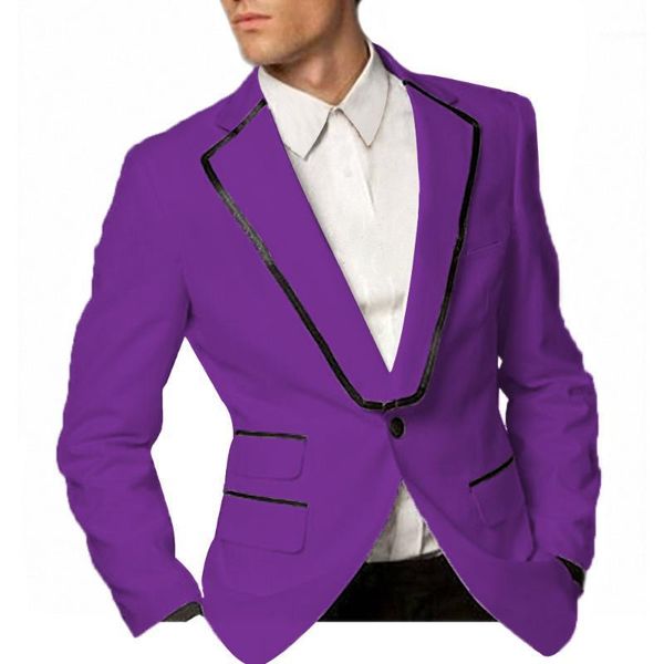 

men's suits & blazers 2021 formal groom wear men suit set slim fit party tuxedo gentleman purple wedding shawl lapel man blazer, White;black
