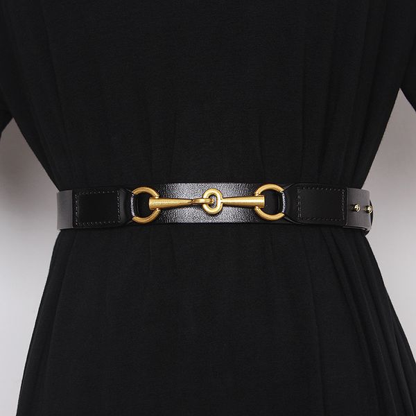 

simple design plain real cow leather belt women waistband fashion all match jean pant dress belt genuine leather waist belt 2021, Black;brown