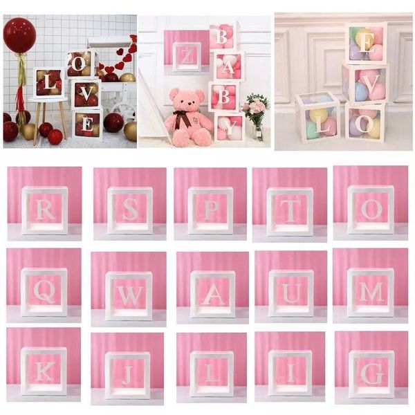 

party decoration diy alphabet transparent balloon box boy girl happy birthday decor baby shower wedding anniversary backdrop