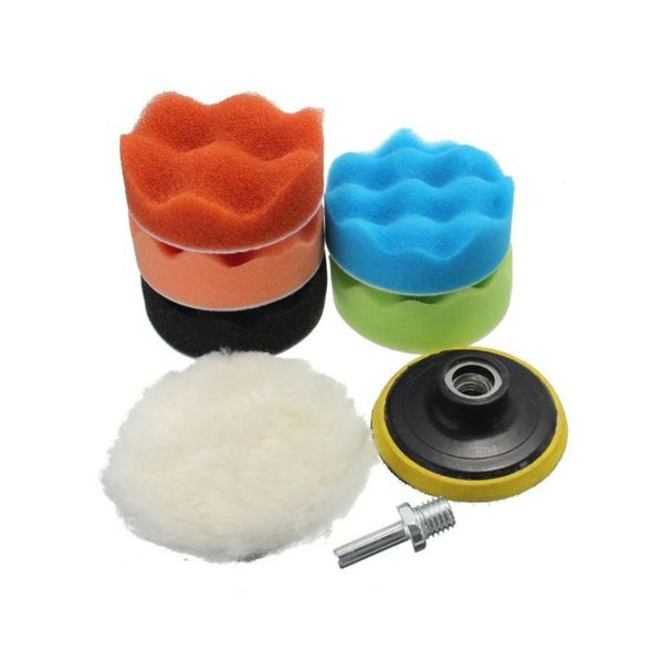 

car sponge 7pcs polishing waxing buffing pads kit set compound for auto