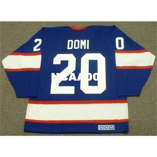 

001 #20 tie domi winnipeg jets 1993 ccm vintage retro away hockey jersey or custom any name or number retro jersey, Black
