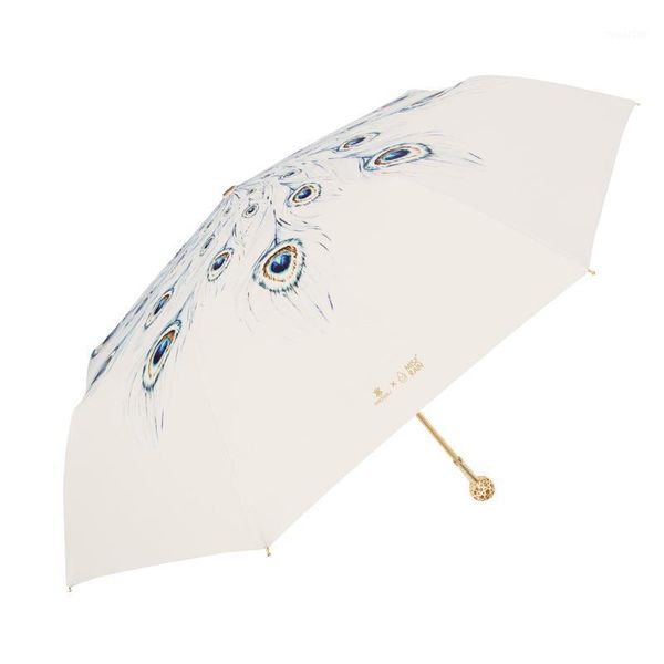 

umbrellas gold luxury parasol cute women sun rain portable folding uv-protection simple umbrella lady flower gear u5b1