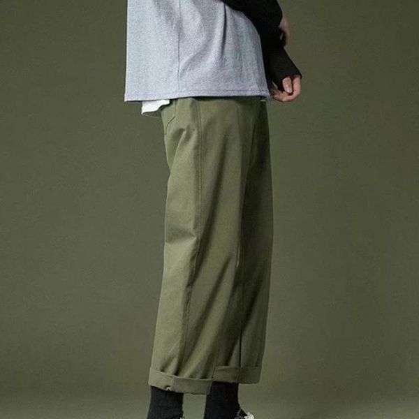 

men's pants trousers warm stylish fade-less simple men student, Black