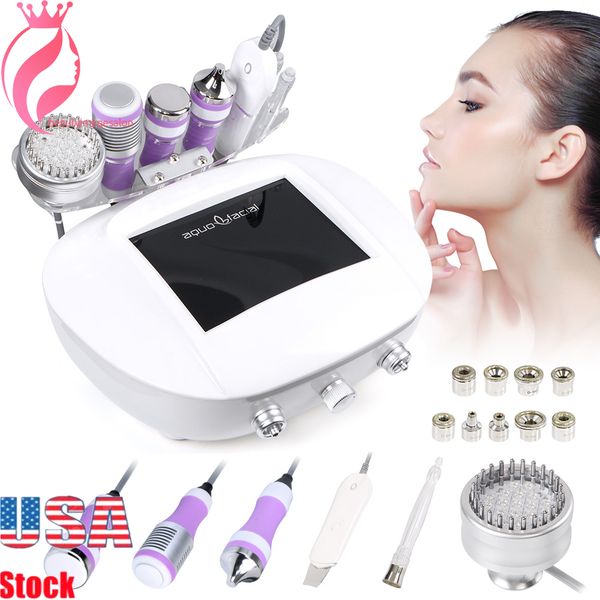 

6 in 1 diamond microdermabrasion dermabrasion led pn skin scrubber bio microcurrent facial care anti-aging lifting beauty machine spa