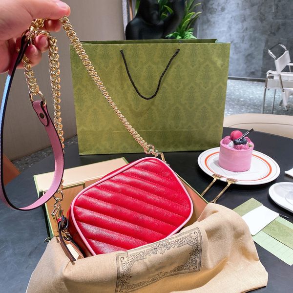 

luxury designer genuine leather shoulder bags 2021 cowhide handbag metal chain messenger bag