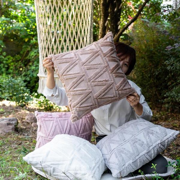 

pillow case cover american style back soft short plush christmas square ins cushion hometextile decorative sofa