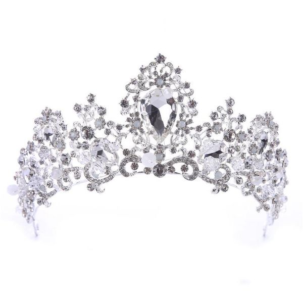 

trendy bridal crown hair accessories silver color rhinestone crystal crown headband princess crown wedding hair j qylyjq