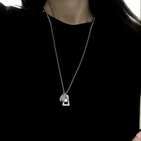 

chains geometric necklace women's tide people sudati bar hip hop simple hundreds of thin chain pendant personality, Silver