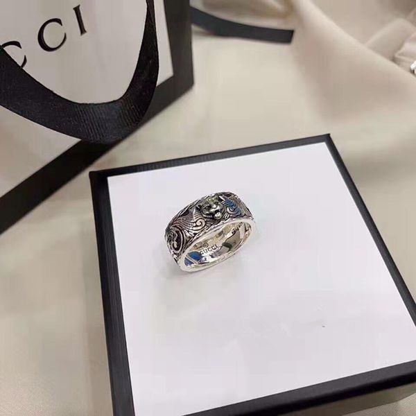 

925 silver three dimensional tiger head ring exclusive fine jewel