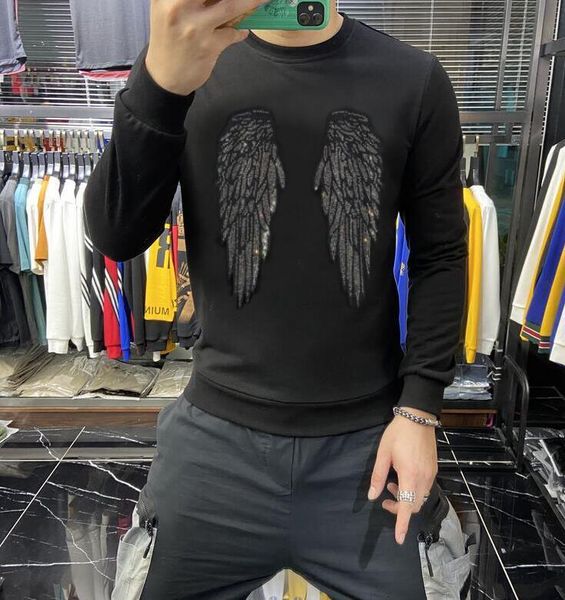 

strass 2021 men hip hop autumn hoodie, casual new sport. lorc, Black