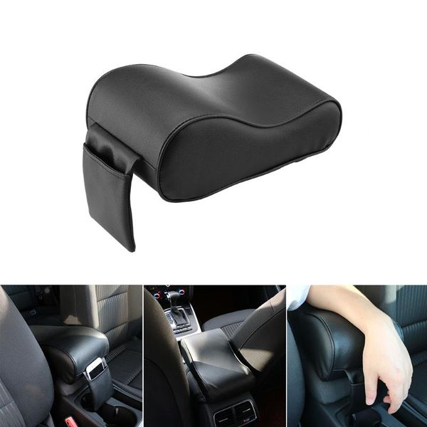 

car organizer box armrest cushion memory foam center consoles hand rest pillow pad with pocket pu leather