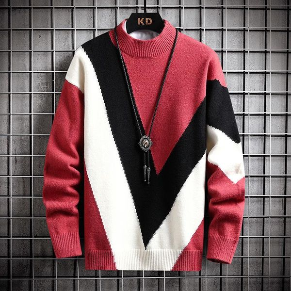 

men's sweaters sleeve sweater casual long fashion pullover winter harajuku thick men warm half turtleneck jumper mens, White;black