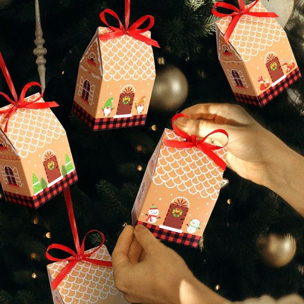 

christmas decorations 24 sets rope tree pendant santa claus snowman biscuit bags cookies box candy bag house gift