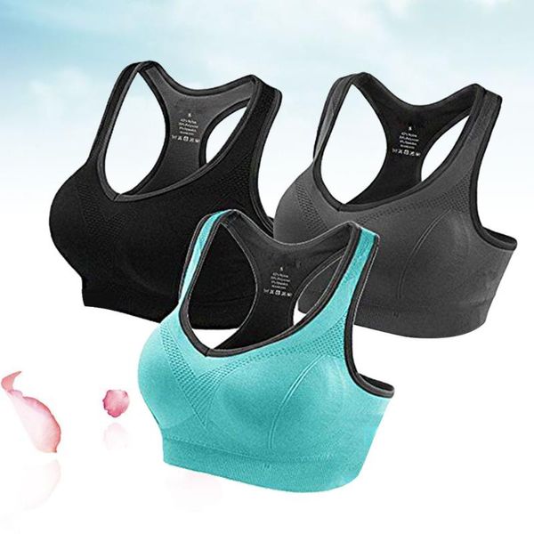 

yoga outfit 3pcs girls fitness padded seamless vest tank stretch workout female nylon push sexy