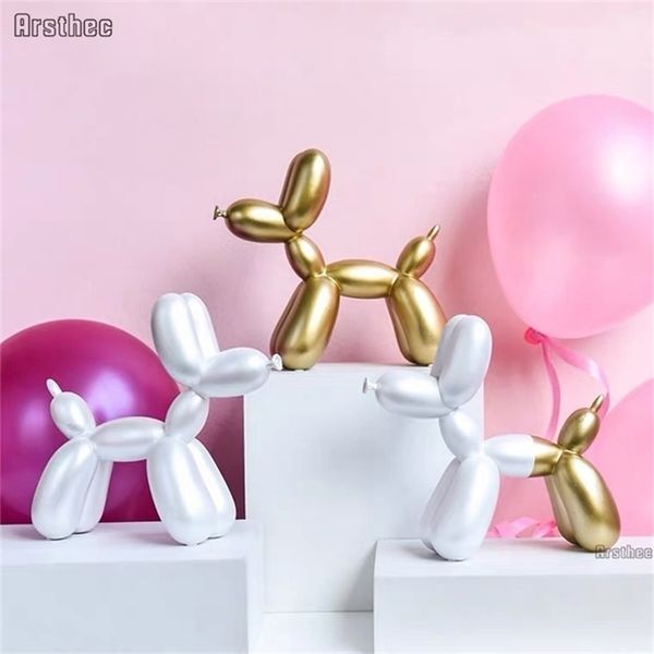 

balloon dog deskornament living room sculpture decor nordic style figurine resin cretative animal craft statue home art gift 220112