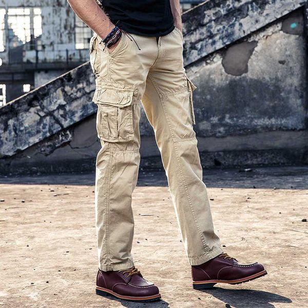 

men's pants mens 2021 clothing cargo military tactical multiple pockets cotton outdoor sport leisure speed work trousers men, Black