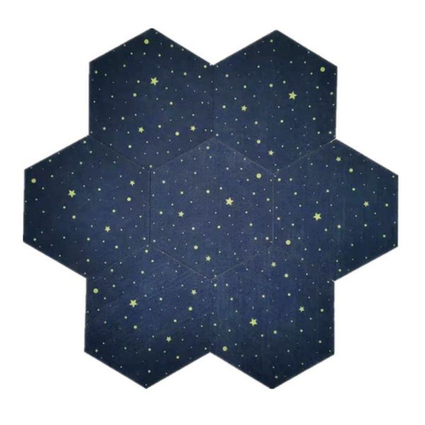 Adesivos de Parede sentiu Hexágono Starry Sky Background Placa DIY Puzzle Po Mensagem Doméstica Criativo