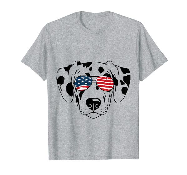

dalmation 4th of july fire truck red white and blue t-shirt, White;black