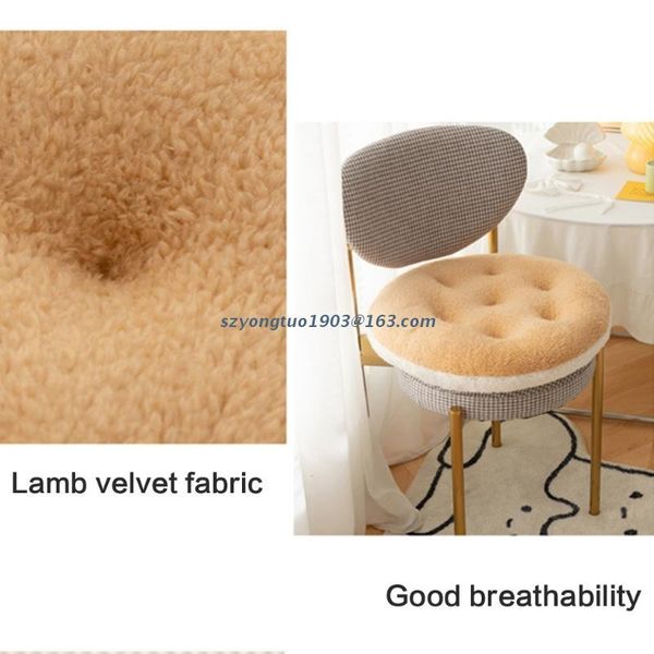 

cushion/decorative pillow p82c round chair cushion seat pad thicken lamb plush fluffy compatible with office living room car garden patio ma