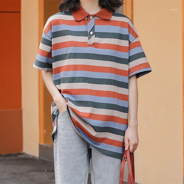 

women striped blouse shirt summer fashion batwing short sleeve ladies button turn down collar loose cotton femme women's blouses & shi, White
