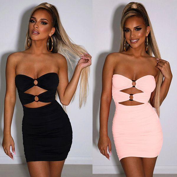 

2021 mid waist fishtail sling solid color milk silk dress, Black;red