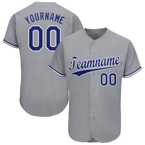 

custom gray royal-white baseball jersey, Blue;black
