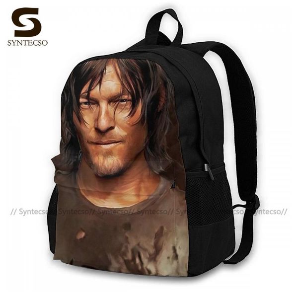 

backpack daryl dixon backpacks polyester trekking pattern stylish bags